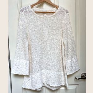 Chico's Knitted and Lace Sweater in cream NWT